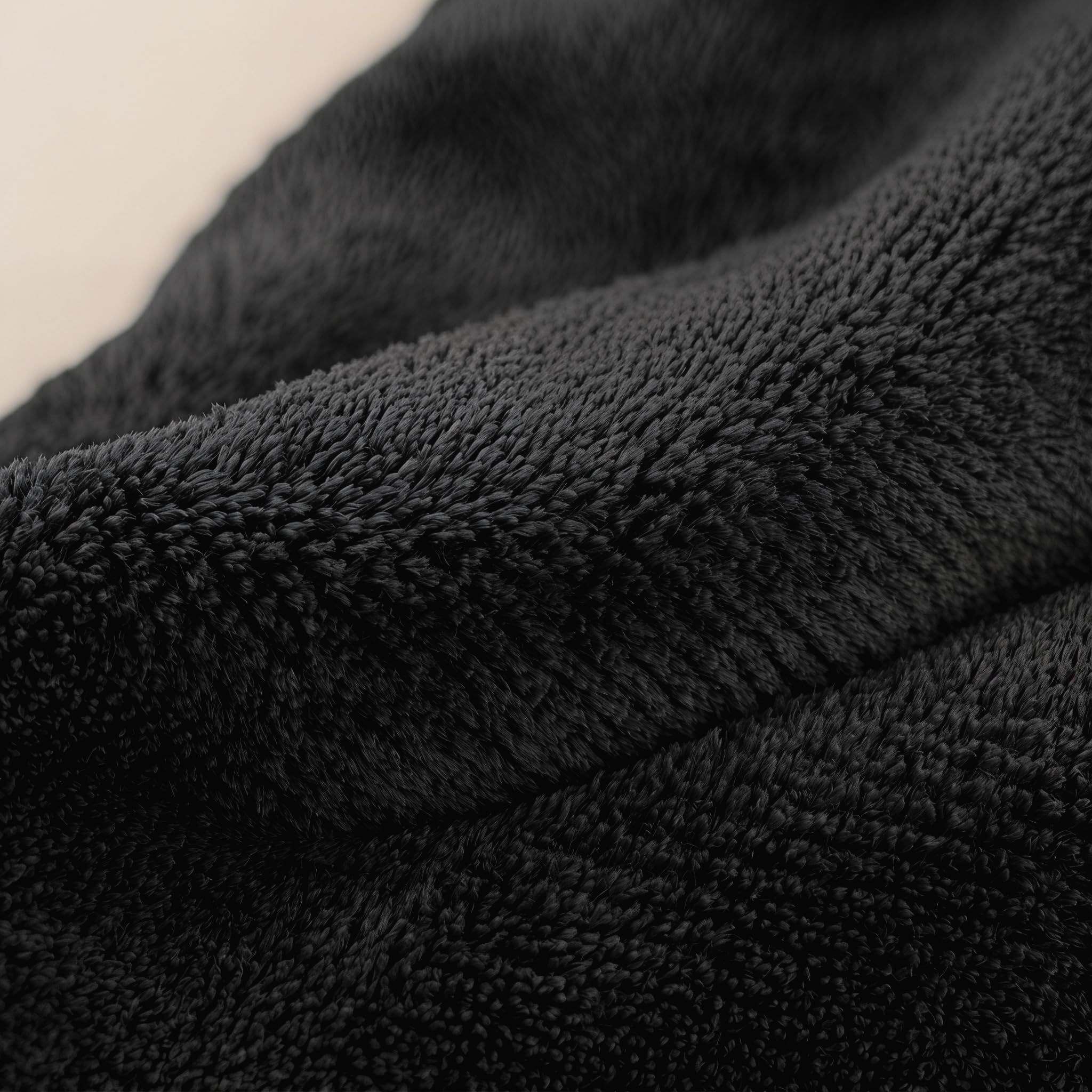 Toalla de Microfibra para el Cabello 30x70 cm 2 Unidades Negro KinHwa