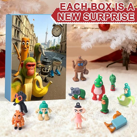 24 Pcs Italian Brainrot Action Figures,Tung Tung Tung Sahur Figures | Humorous Collectible Figures,Creative Shark, Monkey and More Toys,Amusing Collectible Desk Toy Gifts for Fans,Friends,Advent