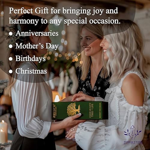 Miniatura 5 de Árbol de la vida de cuarzo transparente para decoración del hogar, la oficina y el escritorio, bonsái hecho a mano para claridad, energía positiva y