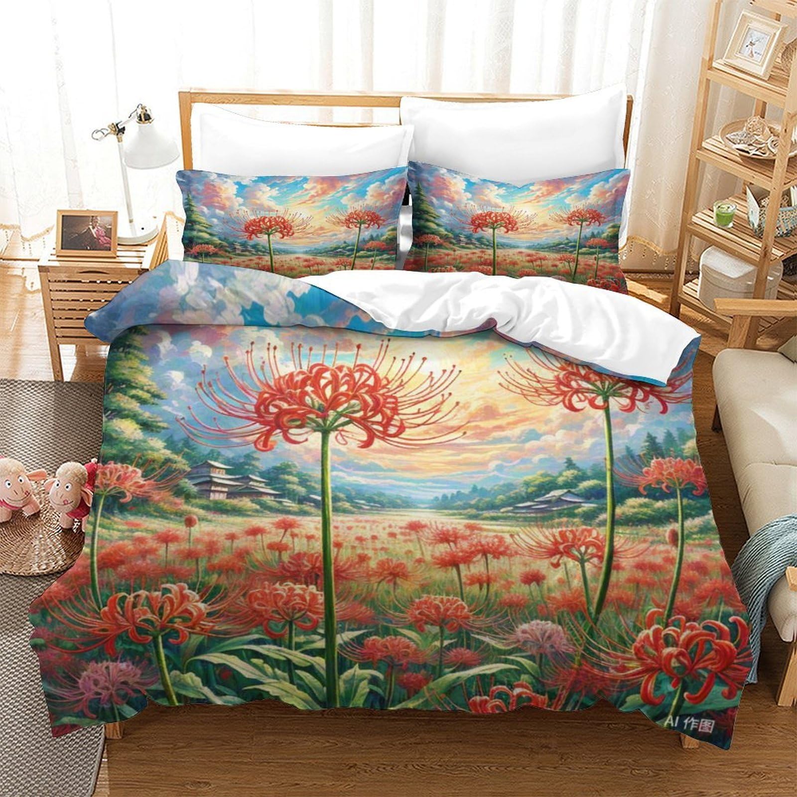 Linge de lit Manjusaka 3D en microfibre douce pour transformer la chambre d'ado