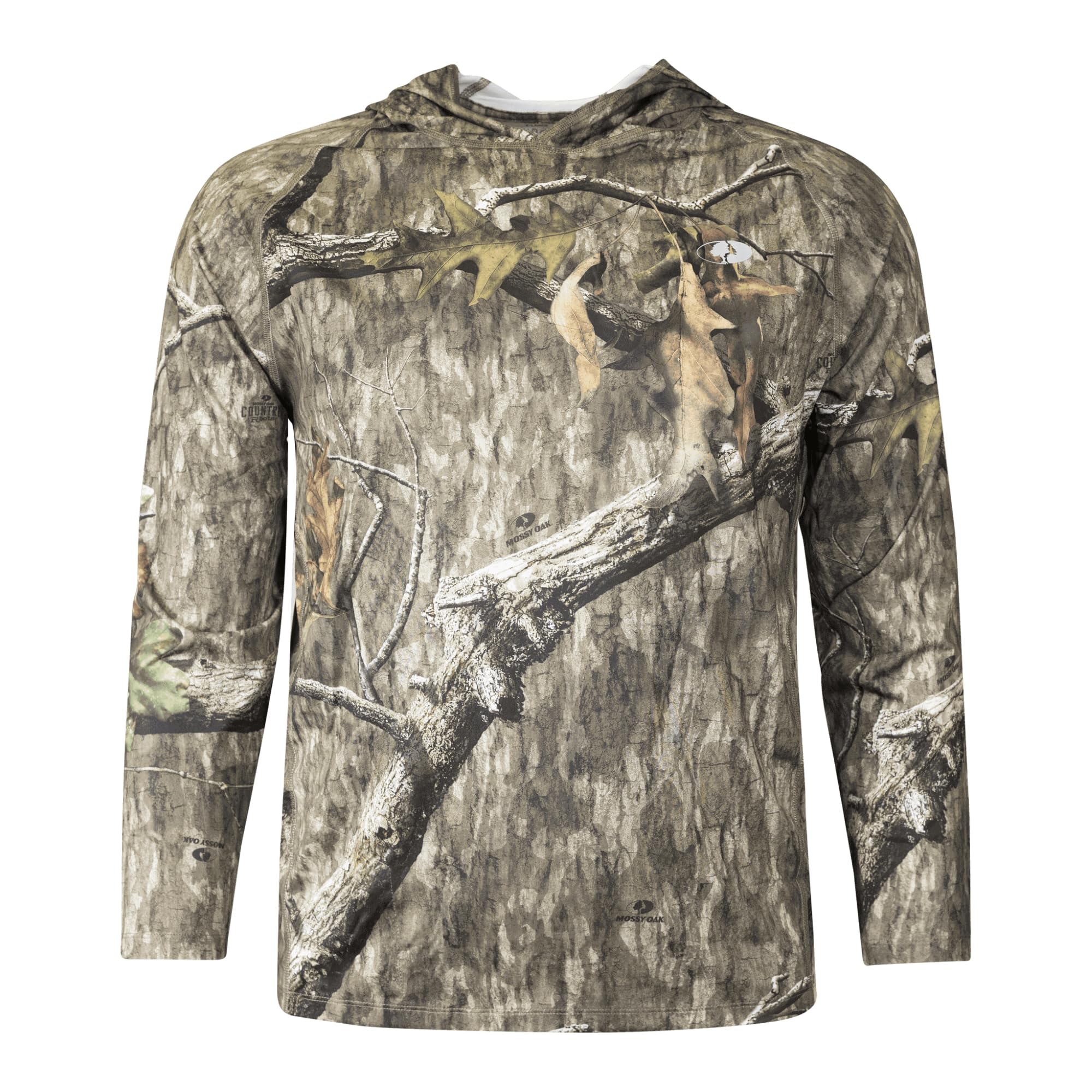 Mossy Oak Men's Country Roots Camo Hoodie Lightweight Hunting Shirts, Xl