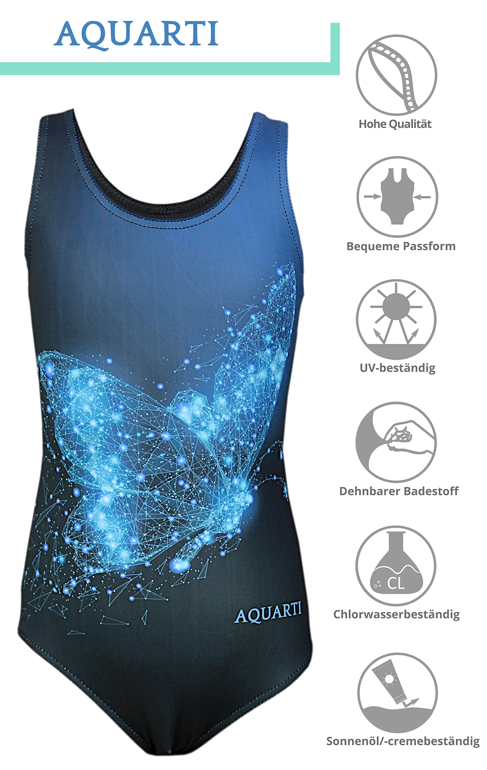 Aquarti Bañador Niña con Estampado y Espalda Nadadora