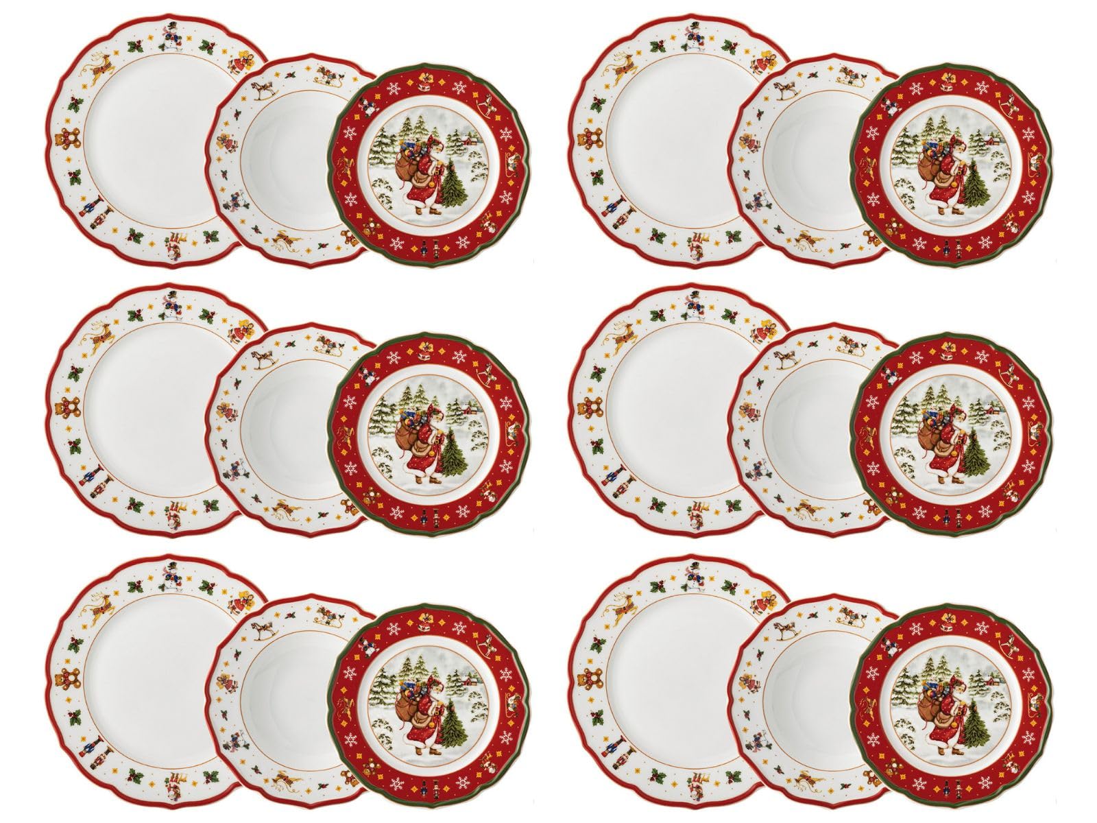 Hutschenreuther Happy Wintertime Weihnachtsgeschirr – Porzellan-Set für 6 Personen