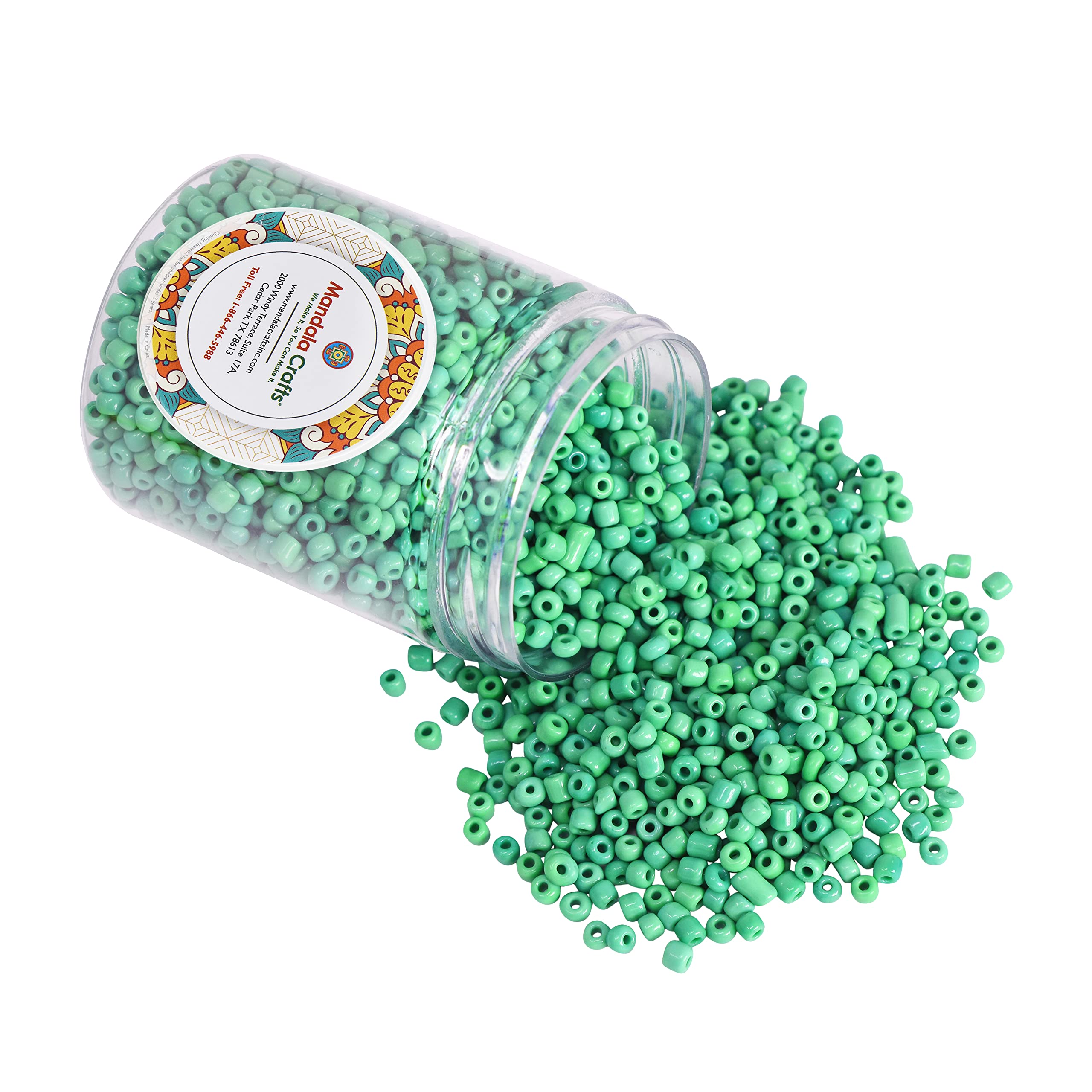 Mandala Crafts 4mm Opaque Turquoise Round 6/0 Glass Seed Beads for Beadwork