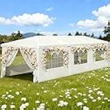 10x30 Party Tent with 8 Removable Sidewalls for Parties, Weddings, BBQ, Waterproof Outdoor Event Canopy Tent, Portable Patio Camping Gazebo, Carpas para Fiestas, White