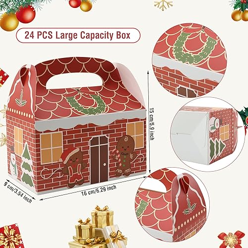 Miniatura 3 de SAITI 24 cajas de galletas de Navidad, cajas de regalo de Navidad, cajas de regalo de Navidad 3D para regalo de Navidad, regalos de Navidad, cajas