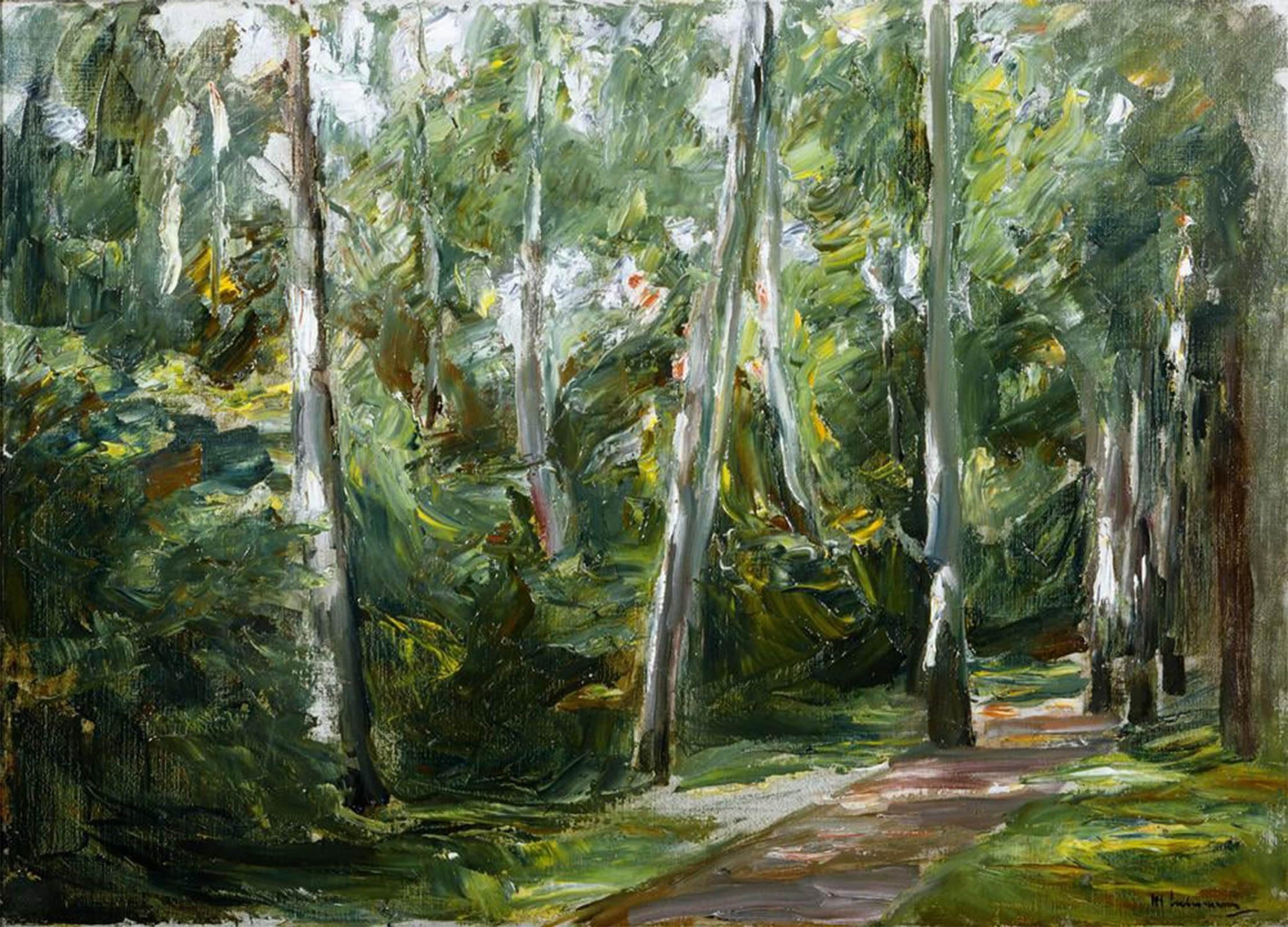 POSTERIIk Famous Animal Posters Vintage Picture The birch avenue in the Wannseegarten to the southwest by Max Liebermann Modern Wall Decor for Home Decor 60x90cm