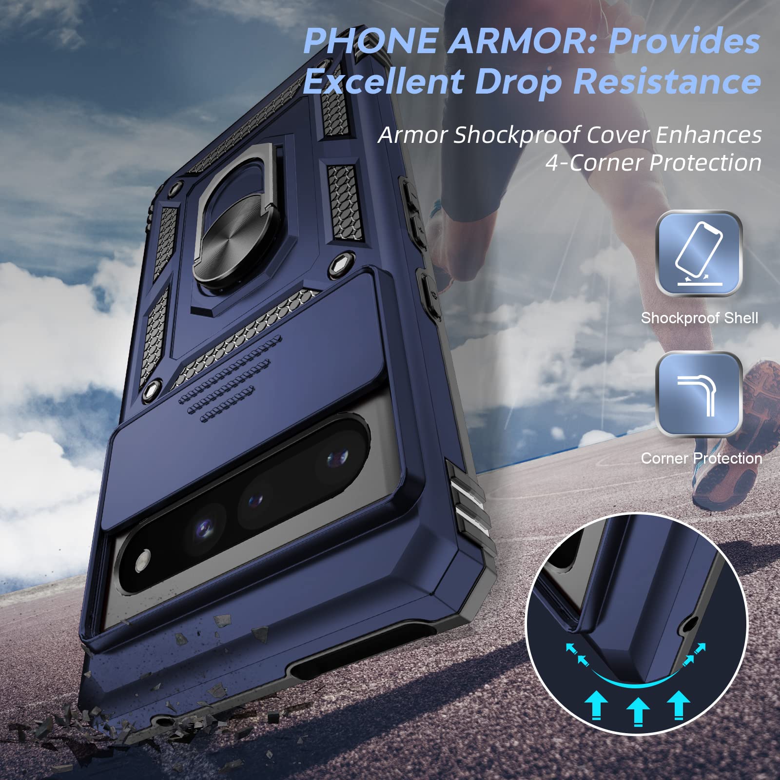 LeYi Cover per Google Pixel 9A (Non Pixel 9) con 360°Militare Anello