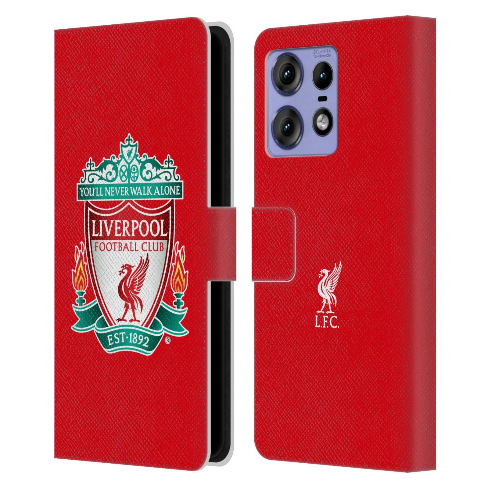 Head Case Designs Officially Licensed Liverpool Football Club Red 1 Crest 1 Leather Book Wallet Case Cover Compatible With Motorola Edge 50 Pro