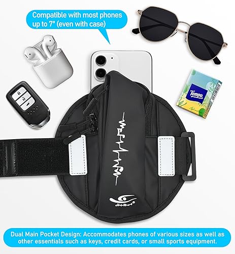 Miniatura 5 de HiRui Brazalete deportivo universal cómodo para correr, soporte para teléfono celular para entrenamiento de ejercicio, compatible con iPhone