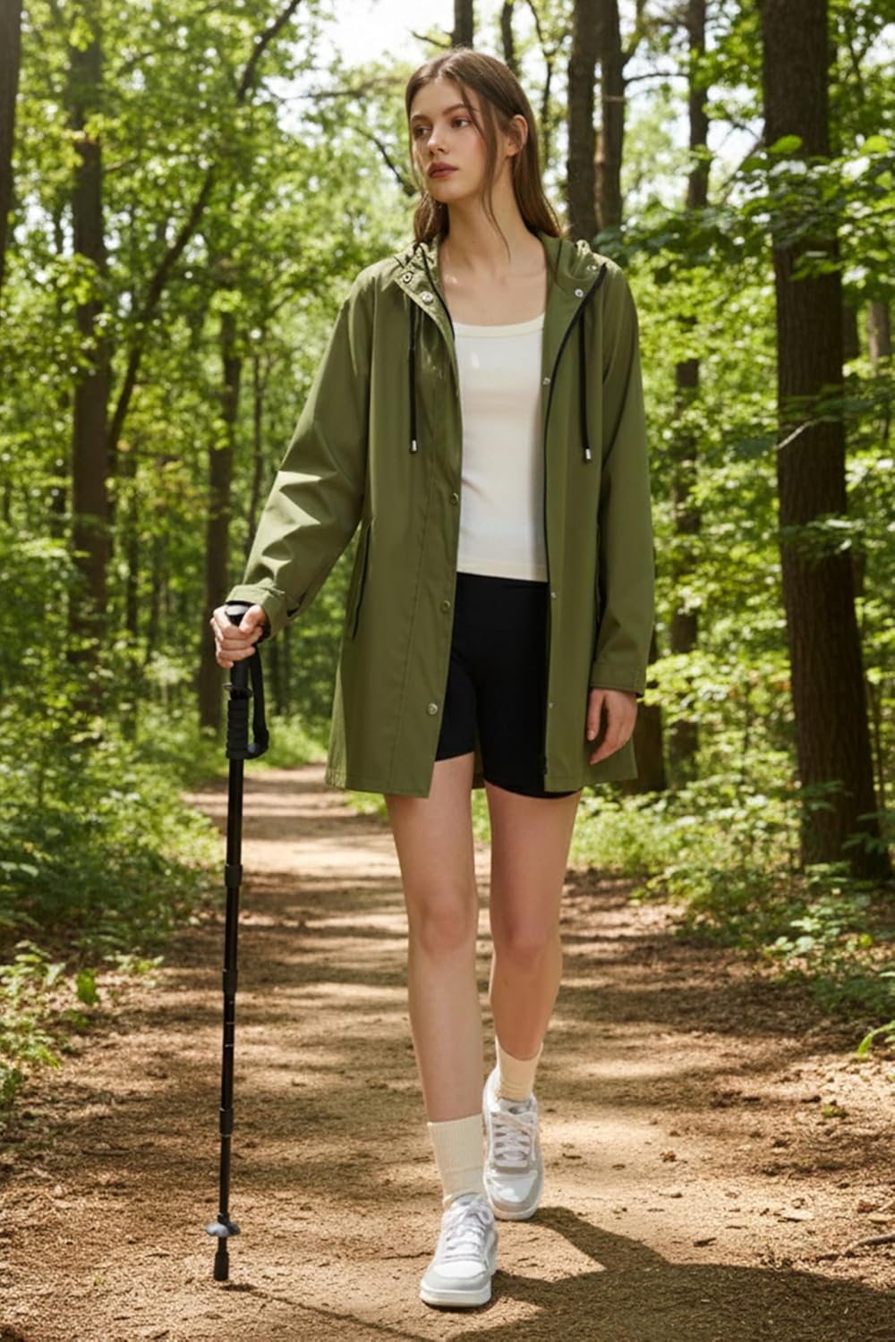 Orolay CHIIONE Lightweight Rain Jacket Women Waterproof Raincoats Packable Hooded Windbreaker Rain Jacket For Travel Outdoor - Image 3