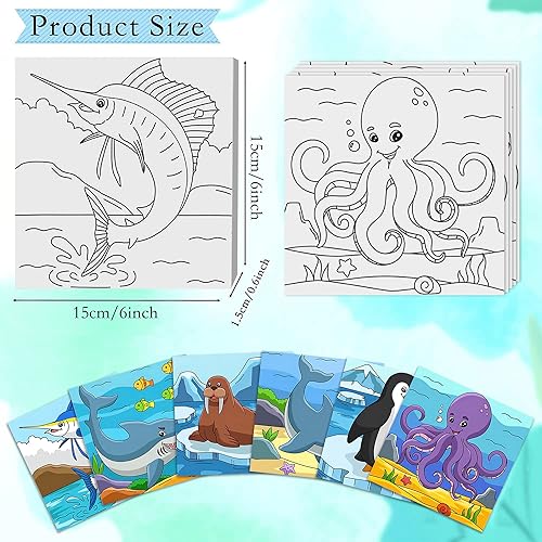 Miniatura 2 de 6 lienzos predibujados para pintar, lienzo impreso de 6 x 6 pulgadas para pintar lienzo para pintar el primer y último día de escuela, recuerdo de