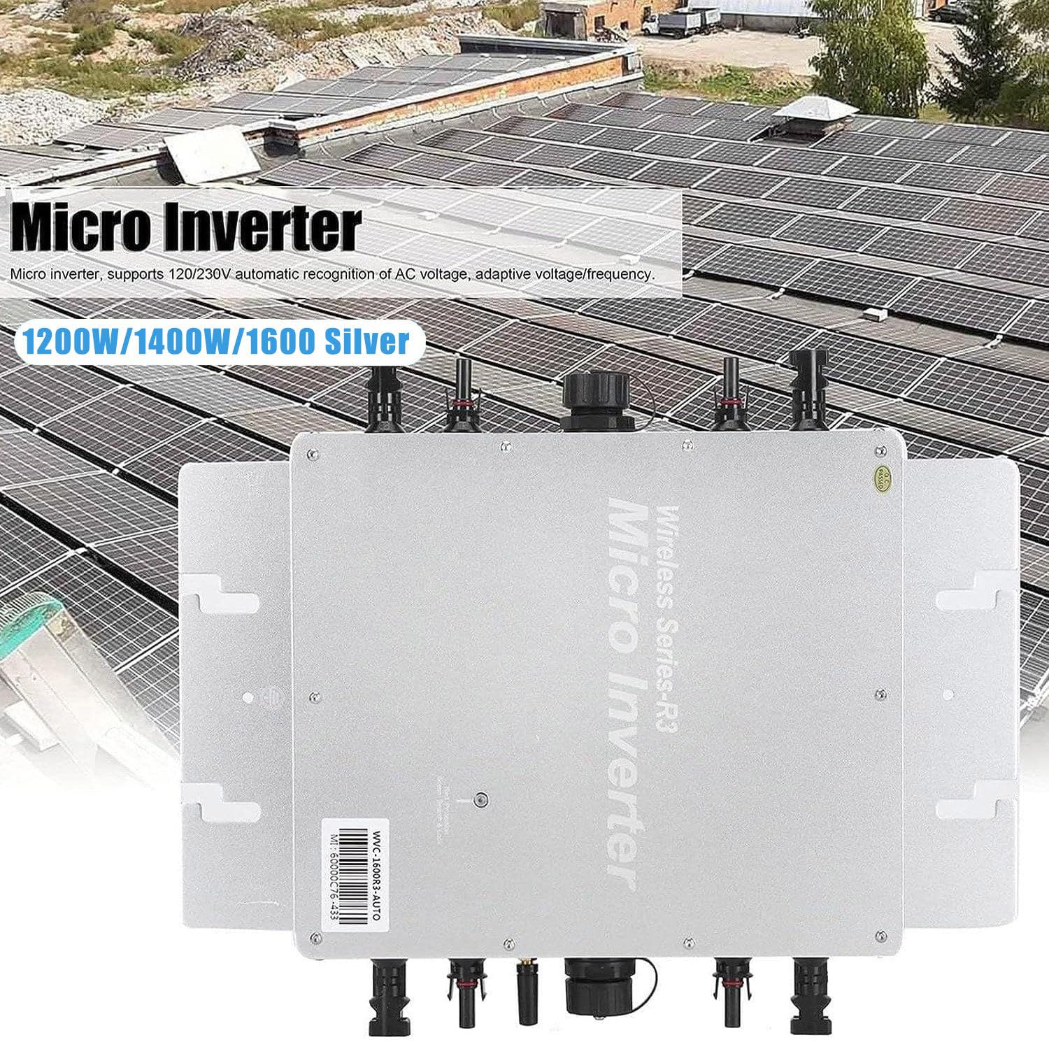 Mikroinwerter Solarny, Konwerter Mppt Mikroinwertera Solarnego, Wodoodporny Inwerter Sieciowy, Wodoodporny Mikroinwerter Solarny Z Komunikacją Wifi, Monitorowanie Aplikacji 85-280 V AC,WVC-1400W