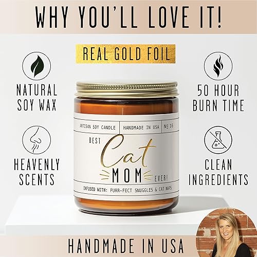 Miniatura 8 de Regalos para Mamá de Gatos, Regalos de Gatos para Mujeres Únicos, Regalos para Amantes de los Gatos para Mujeres - Vela 'Best Cat Mom Ever