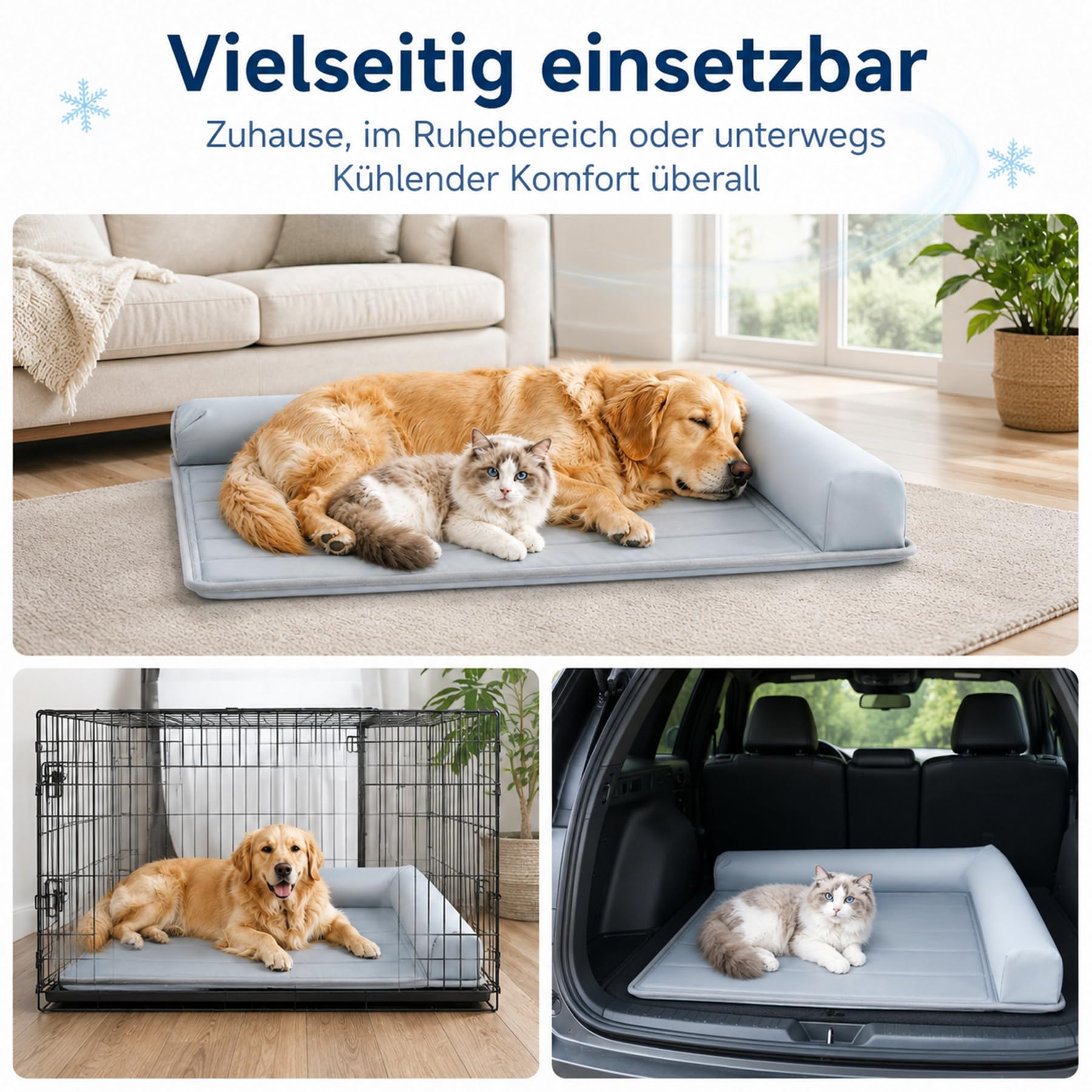 Kühlmatte Hund,99cmx69cm 2026 Neu Kühlmatte für Den Sommer,Selbstkühlende Hundematte,Waschbar kühlmatte für Hunde,Kühlmatte Hunde Ergonomisch für Kühldecke Groß Hunde Welpen Katze Kühlmatte