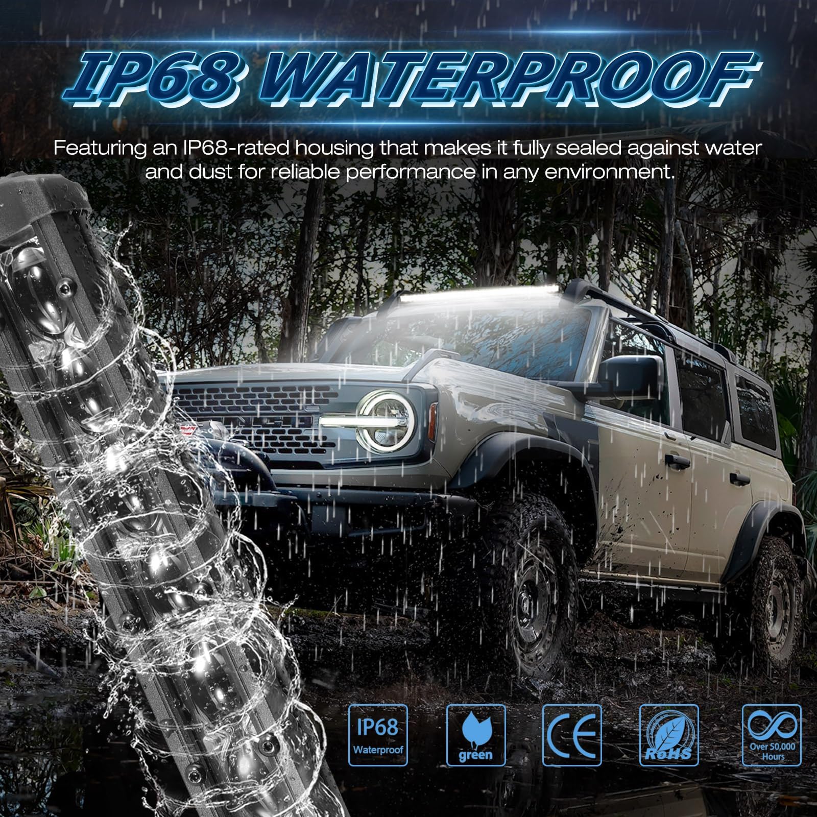 Amazon.co.jp: Niwaker 40インチ LEDライトバー、216W 単列 UTV ライト