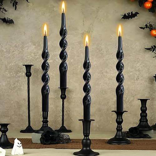 Miniatura 123 de Vela cónica en espiral torcida de 10 pulgadas, velas de colores sin perfume, velas altas sin humo para el hogar, vacaciones, boda, fiesta