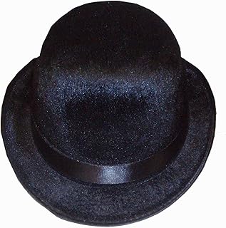 HENBRANDT Adult Black Bowler Hat with Velour Finish Black De