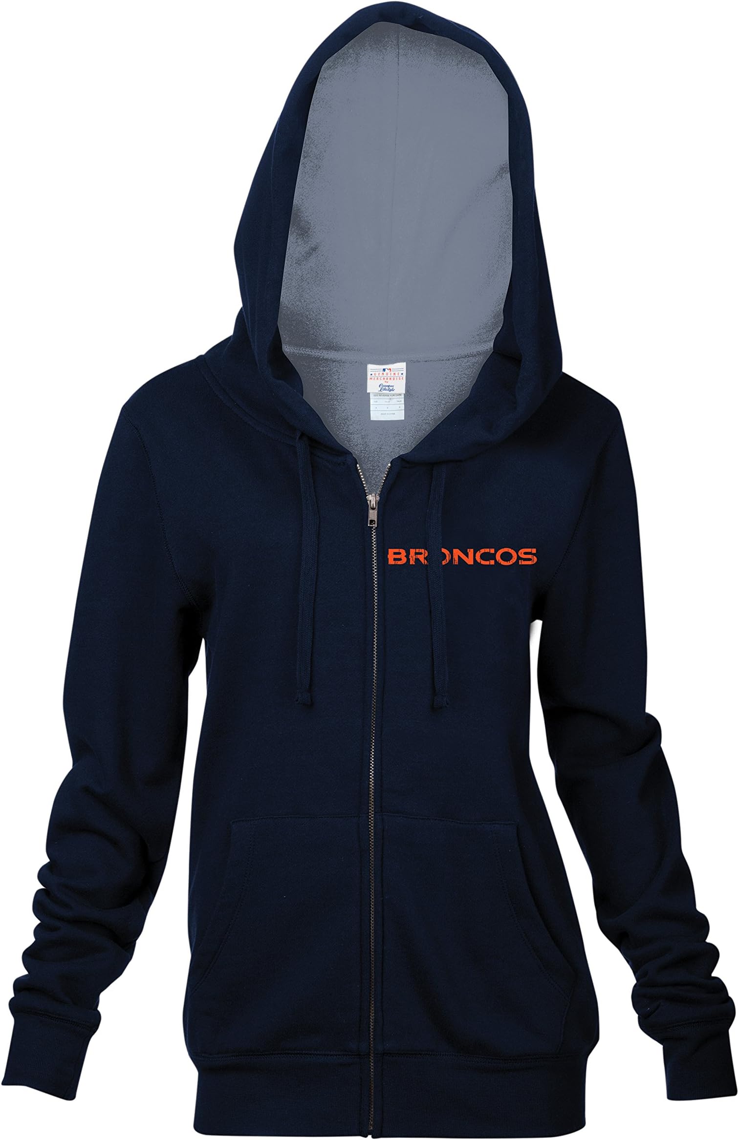 Team Apparel NFL Women's Full Zip Fleece Hoodie with Pouch Pocket
