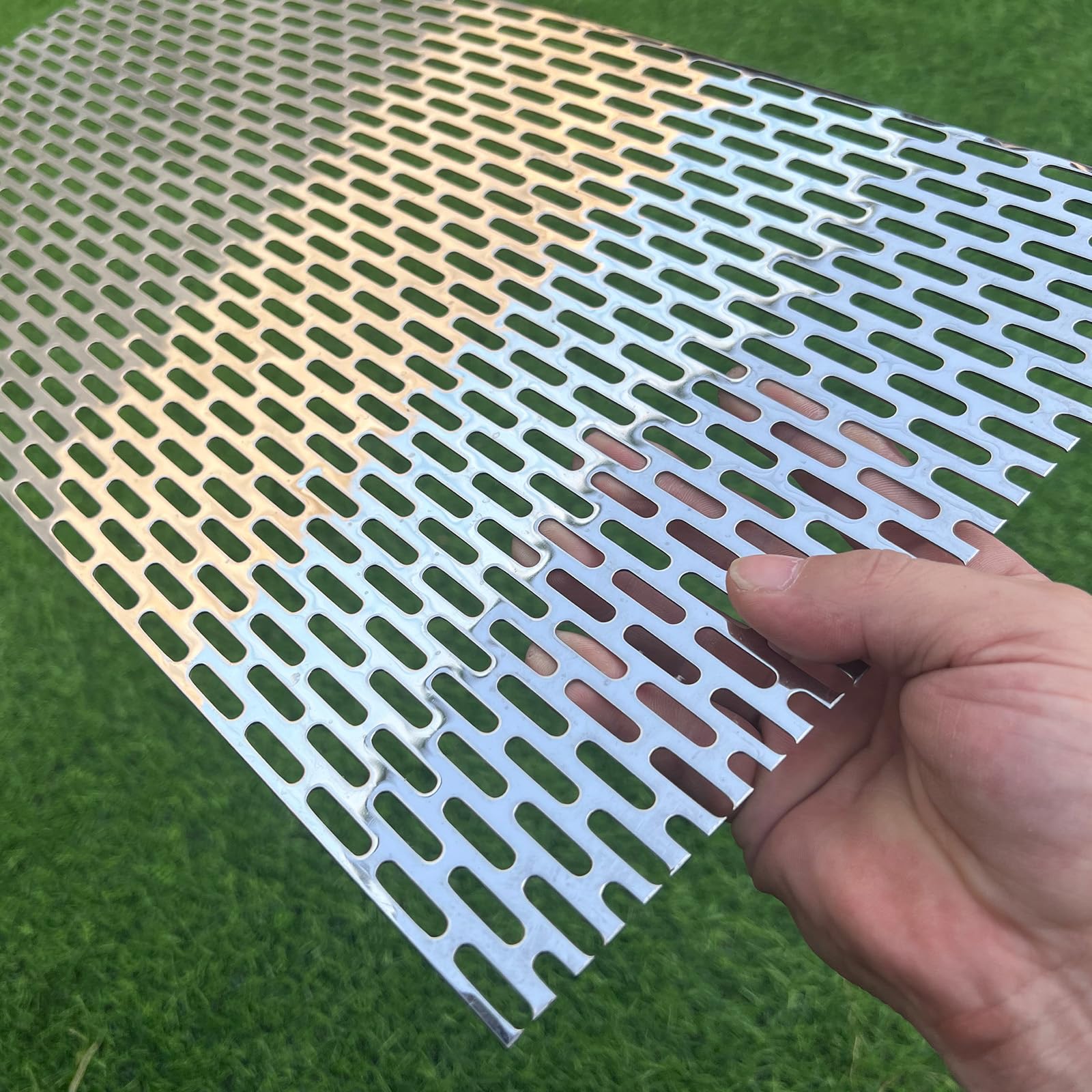 500mmX250mm Lochbleche, Dicke 1,1 mm Streckmetallgewebe, Öffnung längliche Löcher 0,2 x 0,8 Zoll (ca. 5 x 20 mm), Lochblech aus Edelstahl 304, Siebplatte, dekorative Platte