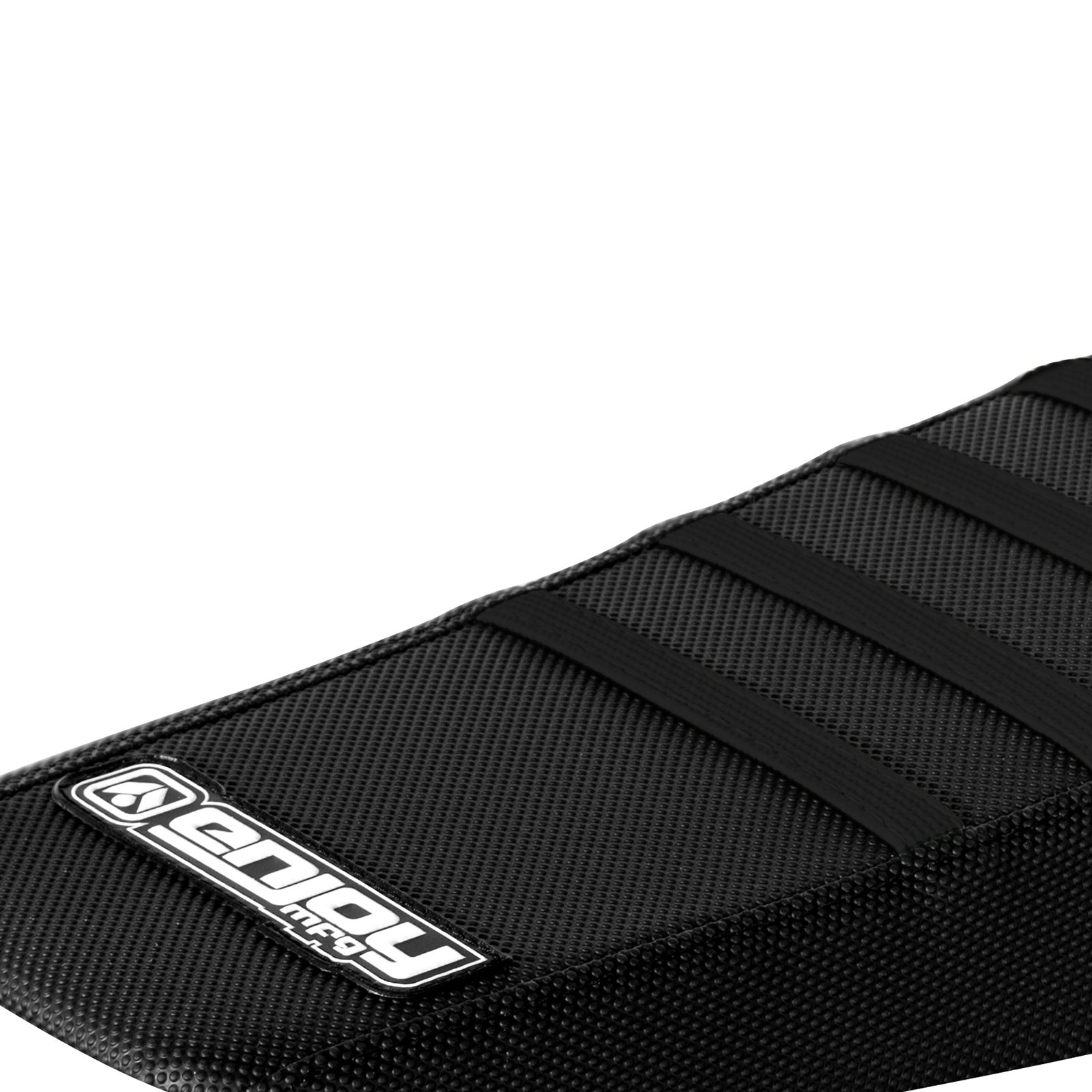 Enjoy MFG Ribbed Seat Cover for 2012-2015 Kawasaki KXF 450 Latest Models - All Black/Black Ribs #40