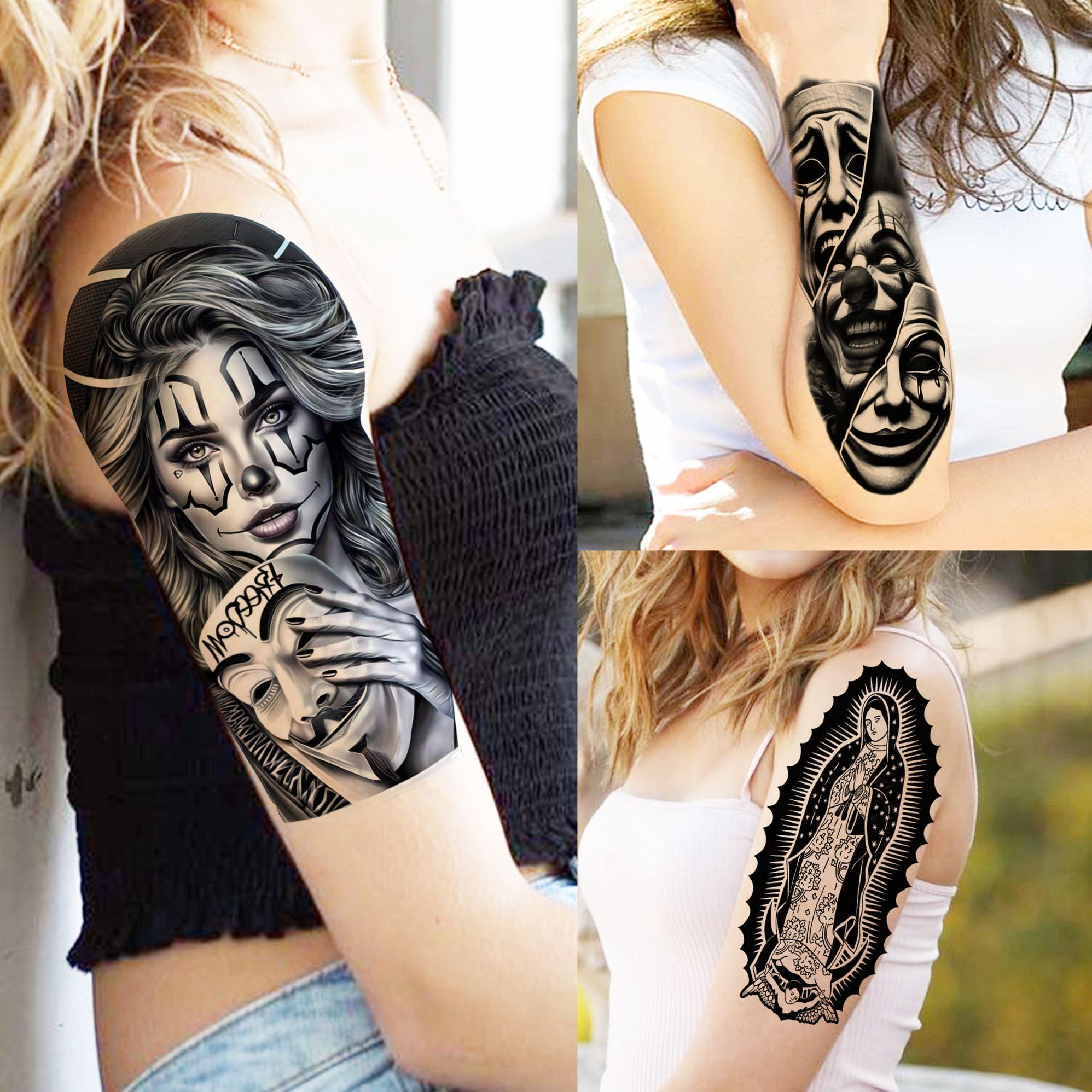 73 Sheets Halloween Chicano Temporary Tattoos for Women Men Adults Cholo Chola Long Lasting Guadalupe Tattoo Stickers Religion - Image 2