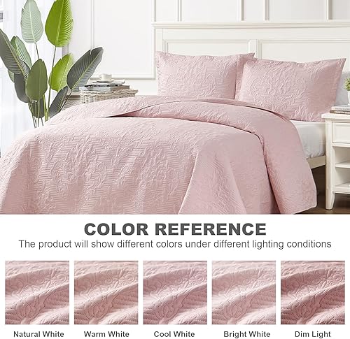 Vista 58 de Hansleep - Edredón blanco tamaño Queen – Colcha barroca ultrasónica para todas las estaciones, juego de ropa de cama suave y ligero, 3 piezas