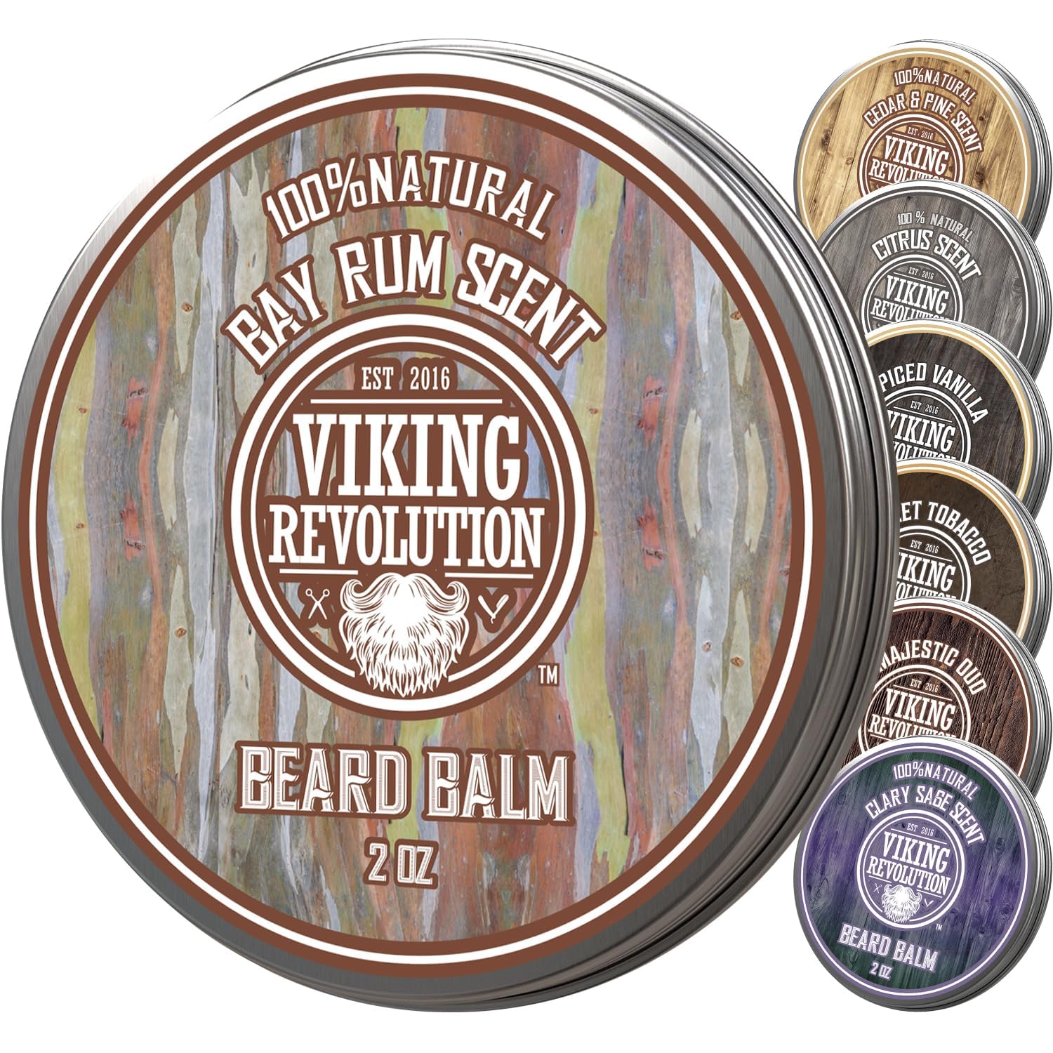 Viking RevolutionBay Rum Beard Balm - Beard Butter with Argan Oil & Jojoba Oil - Softener, Moisturizer & Wax for Men (2oz, 1 Pack)
