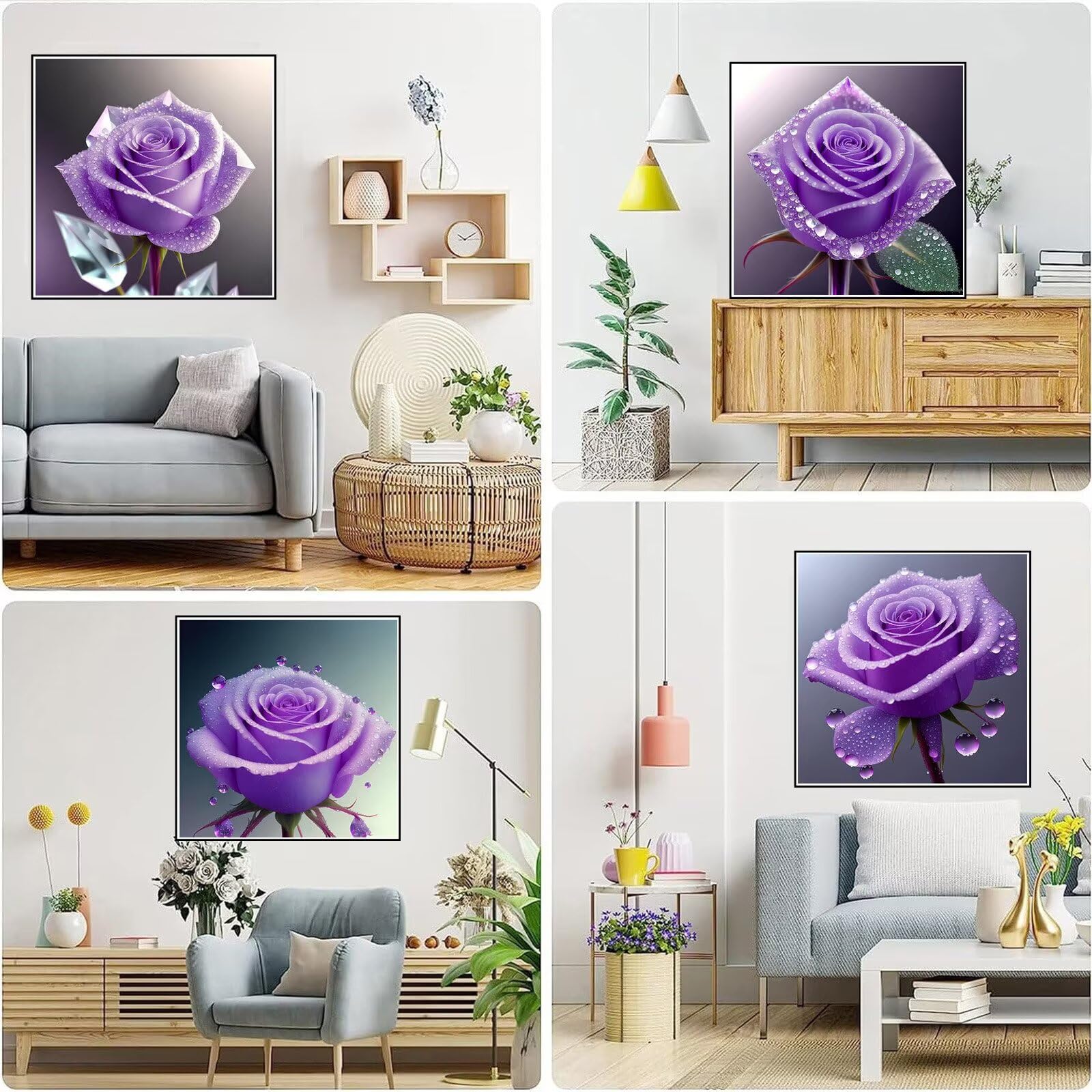 Amazon.co.jp: 4枚セット ダイヤモンドアート バラの花 ダイヤモンド