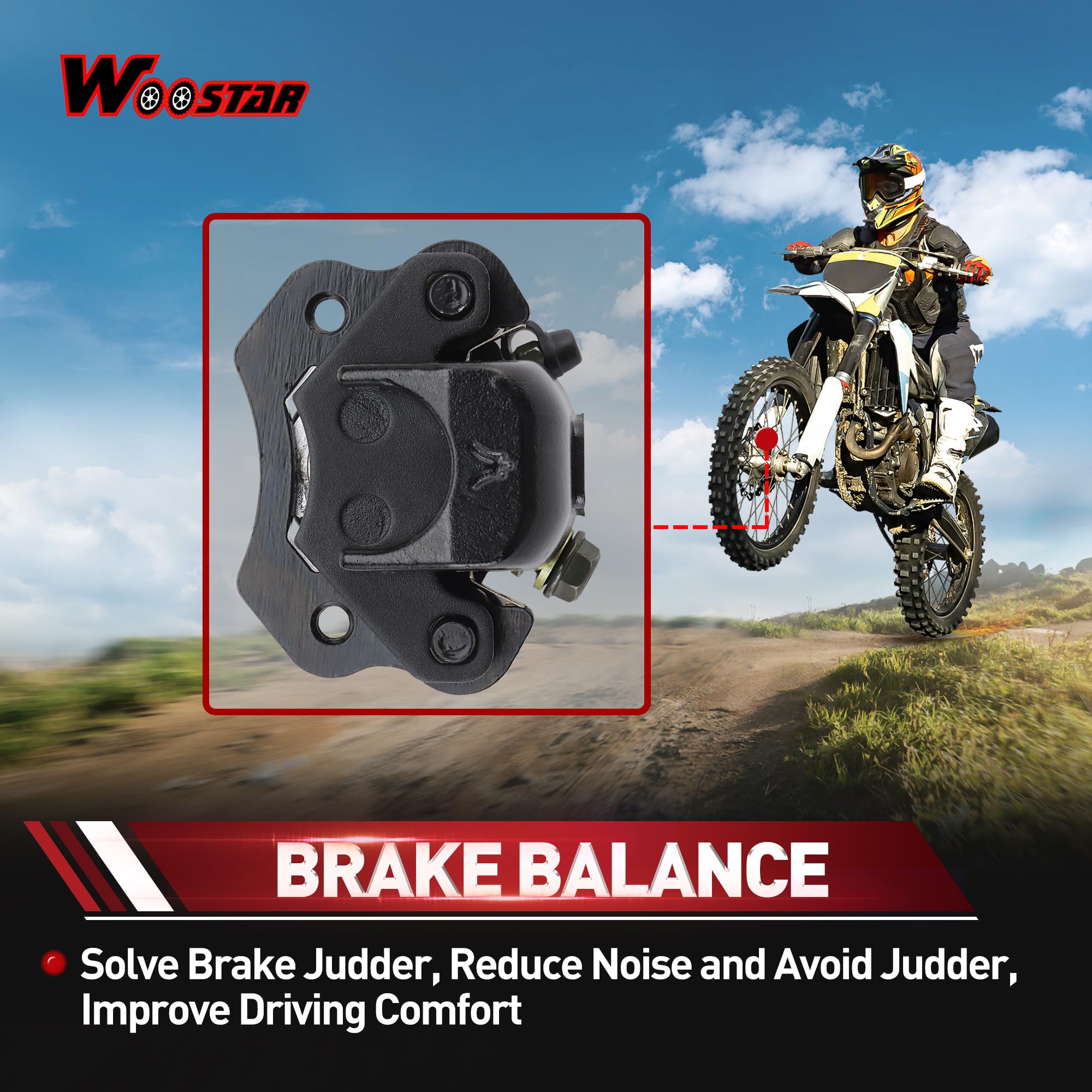 WOOSTAR Hydraulische Bremssattel Vorne Ersatz für 110ccm 150ccm 200ccm 250ccm Taotao ATV Quad Talon Trailmaster XRX 150 Hammerhead 250 GT Tomberlin Crossfire 150 Packung mit 2 Stück