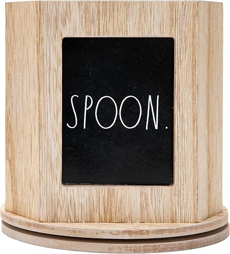 Miniatura 1 de Rae Dunn Spinner de cocina – Organizador de cocina de madera para tenedores, cuchillos y cucharas – Organizador de cubiertos – Pequeño organizador