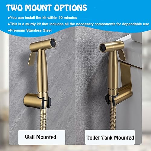 Miniatura 4 de Accesorio de rociador de bidé de mano para inodoro, kit de rociador de chorro para lavado femenino y pañal de bebé, control de presión de agua