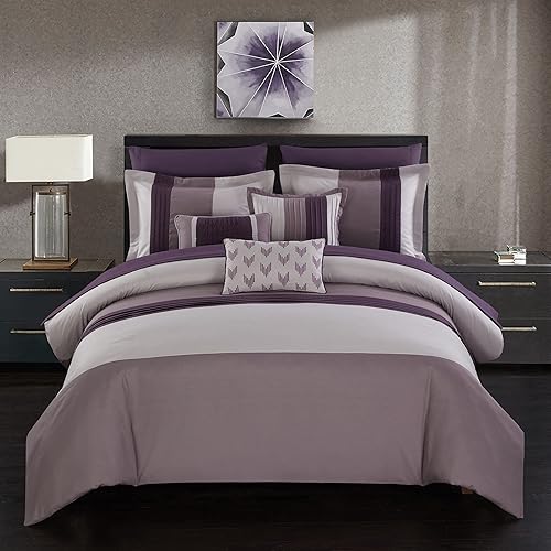 Chic Home Plum Bed in a Bag Comforter Set, King