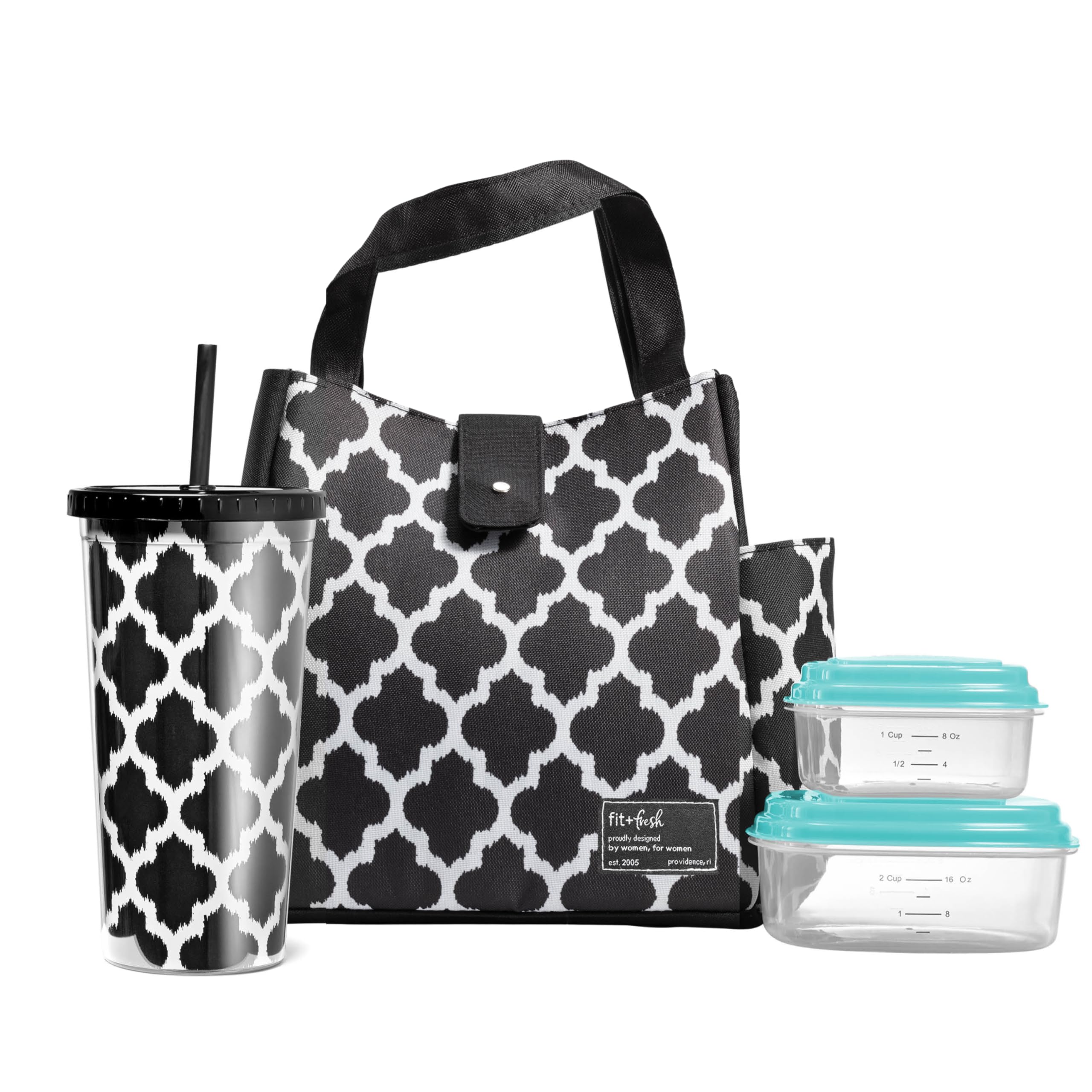 Fit & Fresh Westport Insulated Lunch Bag Kit with Container Set and 20 ounce Water Bottle by Fit & Fresh