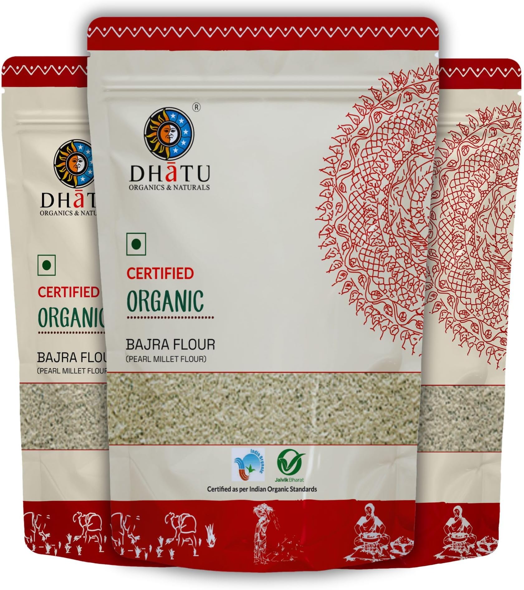 Dhatu Organics Bajra Flour, 500g (Pack of 3)