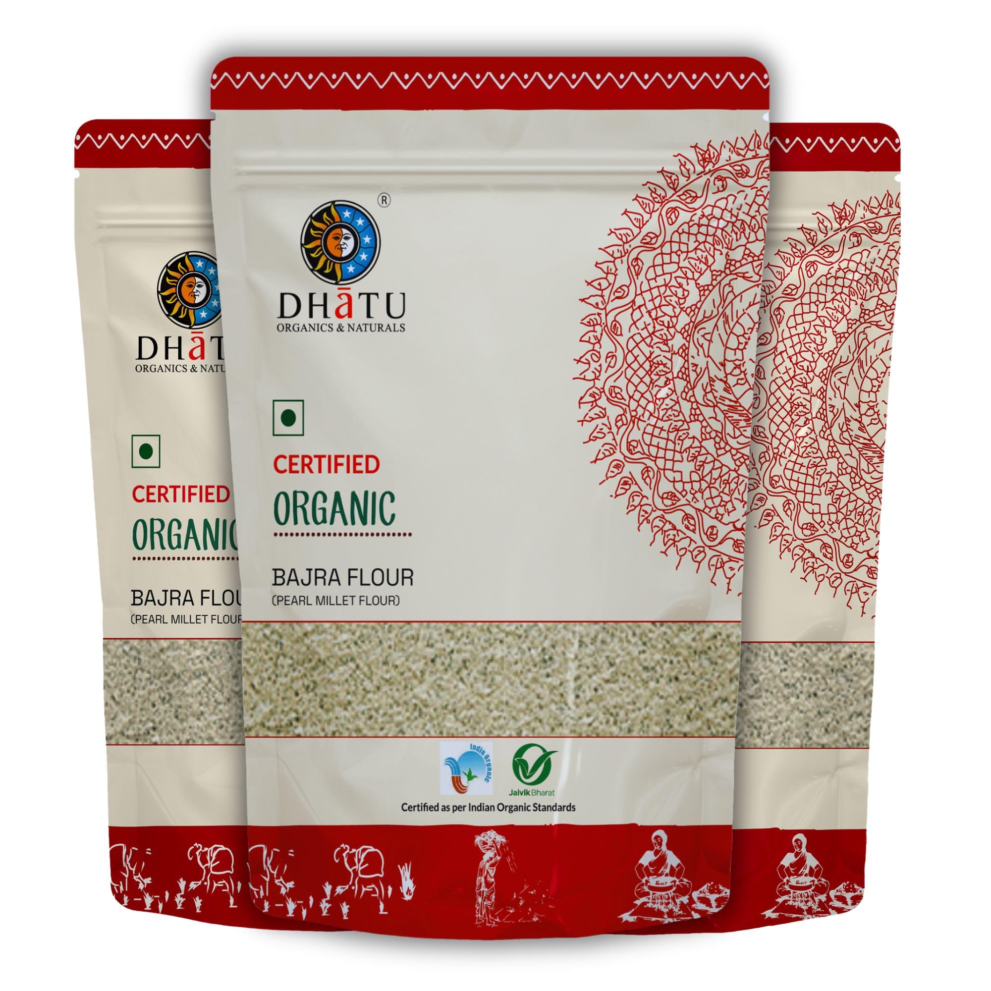Dhatu Organics Bajra Flour, 500g (Pack of 3)