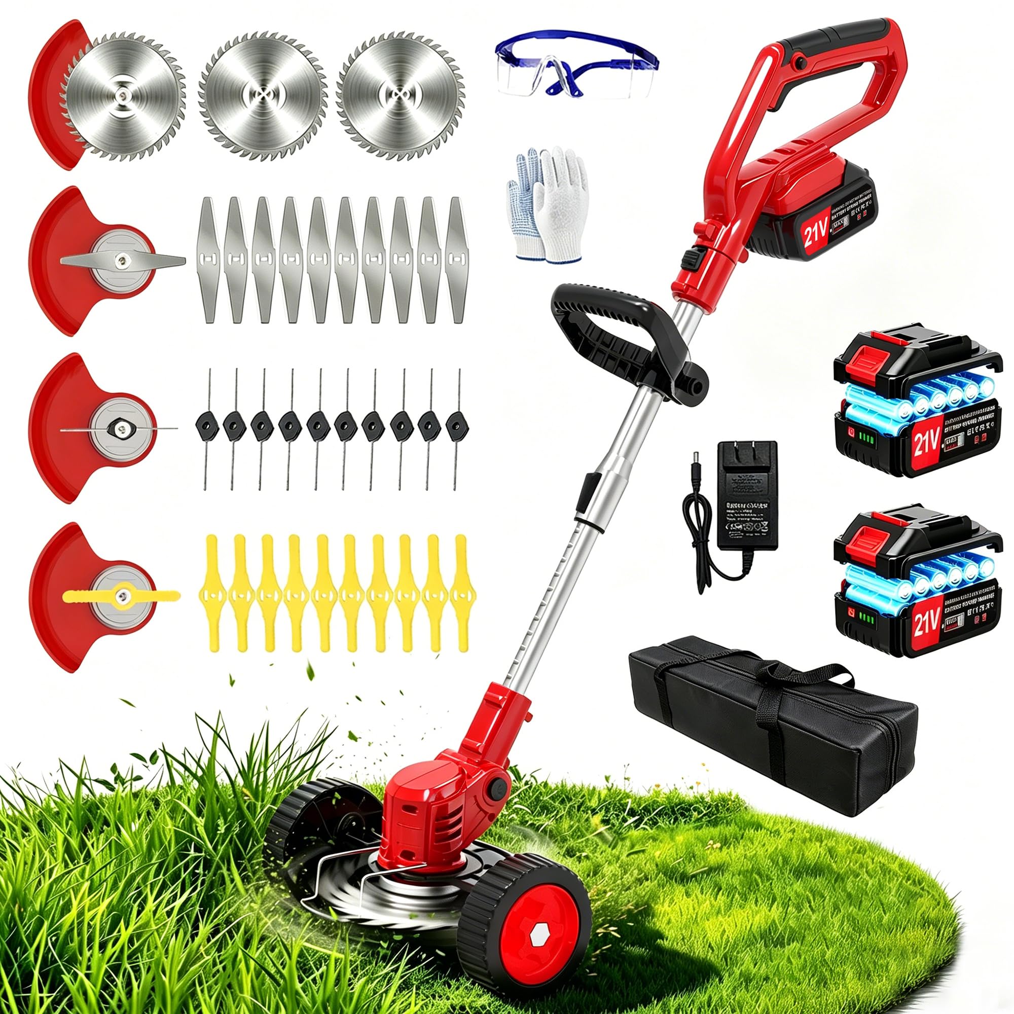 View 1 of ***SEE NOTES*** KINFIDTOW Electric Weed Wacker with Wheels