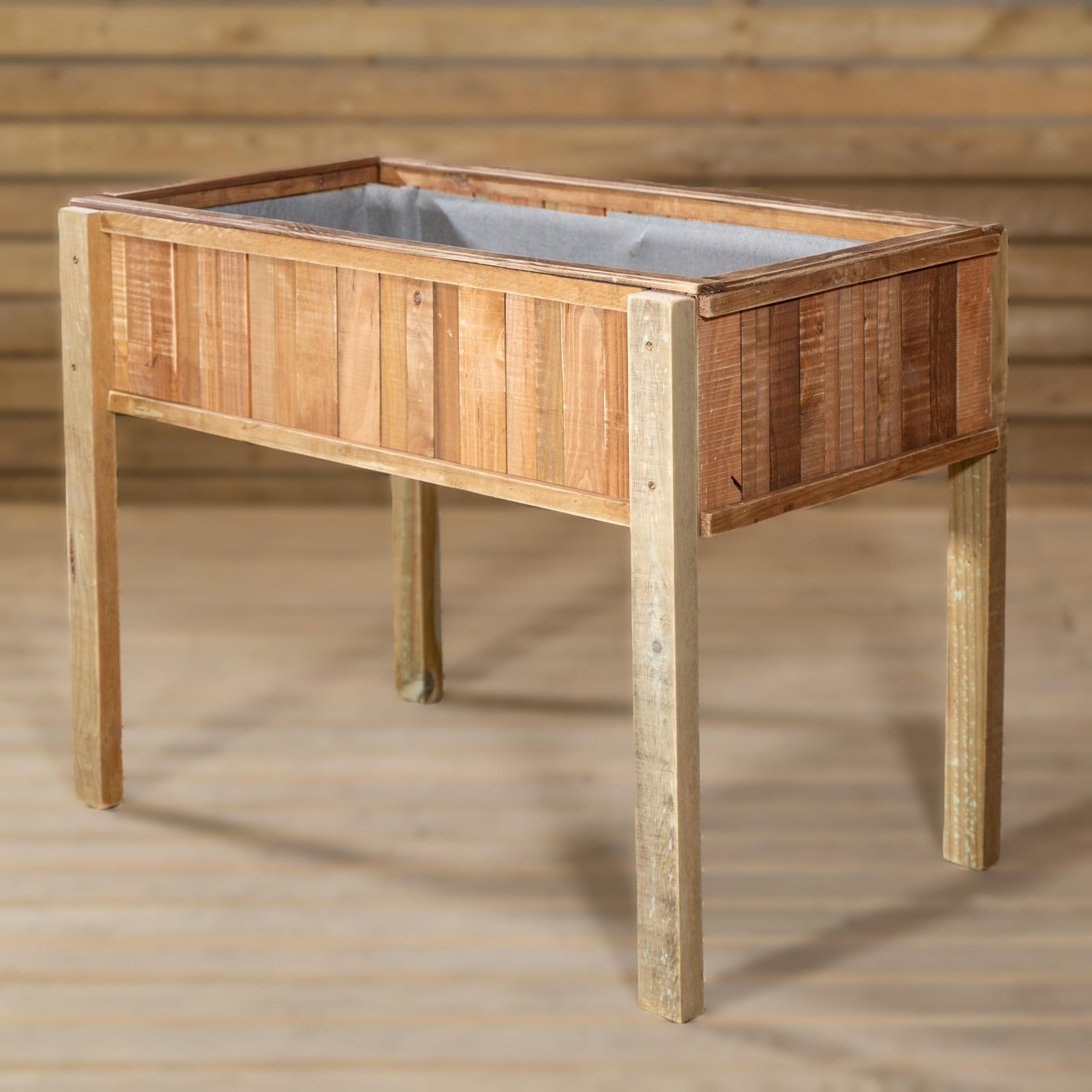 Mesa de Cultivo 102X52X74 cm. Huerto Urbano Vintage con Maderas recicladas y Estilo único.VIDAHUERTO