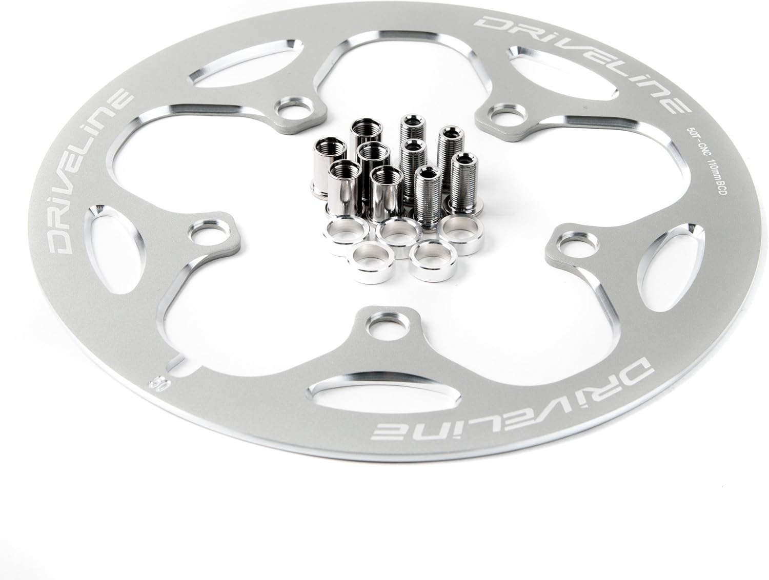 Amazon バッシュガード 50t Driveline d110mm Cnc チェーンガード チェーンリングカバー チタングレー Driveline チェーンリング