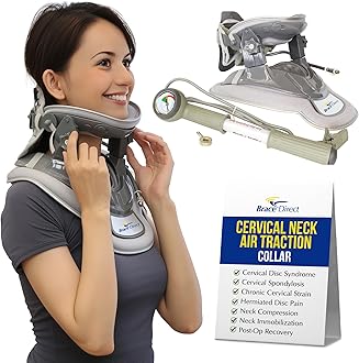 Brace Direct Cervical Neck Air Traction Collar – Home Cervical Decompression Device for Herniated Disc, Pinched Nerve & Spondylosis Relief – Adjustable Portable Spinal Support