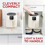 DASH Tasti-Crisp™ Ceramic Air Fryer Oven, 2.6 Qt., Cream – Compact Air Fryer for Healthier Food in Minutes, Ceramic Nonstick Surface, Ideal for Small Spaces - Auto Shut Off, Digital, 1000-Watt