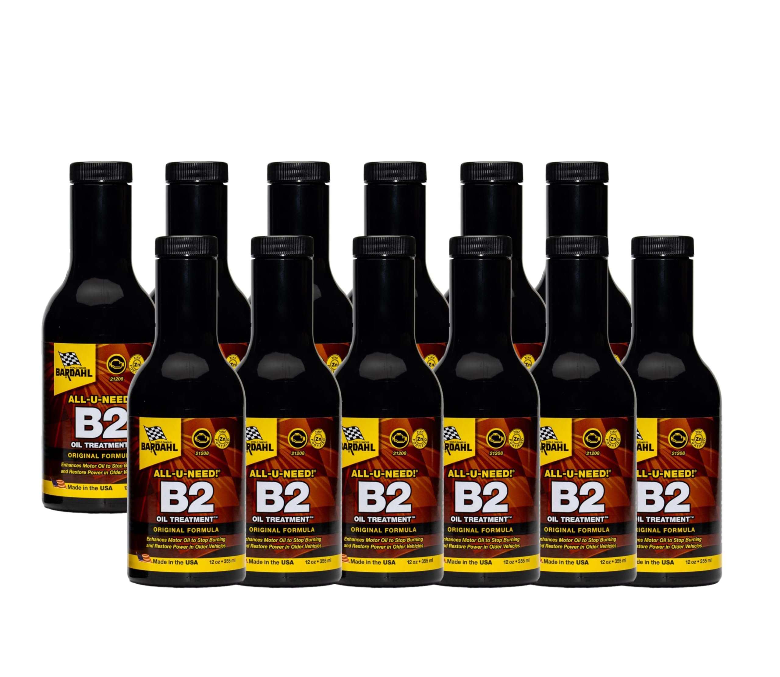 21208 Engine Protection Motor Oil Additive - Zinc Engine Restore & Oil Burning Guard - Oil Treatment Designed to Lubricate & Reduce Wear on Older Cars & High Mileage Engines - 12 oz (12 Pack)
