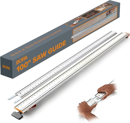 BORA NGX Circular Saw Guide Rail, 100" Straight Edge Clamp - Track Saw Rail | 100-in clamp edge straight edge guide rail for circular saws delivering accurate long straight cuts