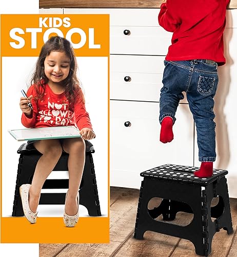 Miniatura 7 de Utopia Home Taburete plegable (paquete de 1) taburete de pie con altura de 11 pulgadas - Soporta hasta 300 libras - Taburete plegable para niños,