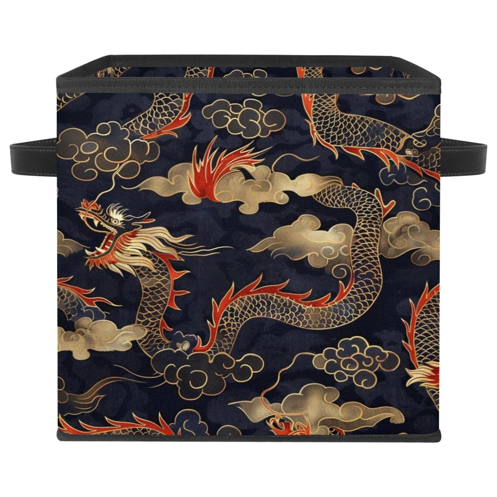 Boîte de rangement nuage de dragon en tissu Oxford haut de gamme avec poignées