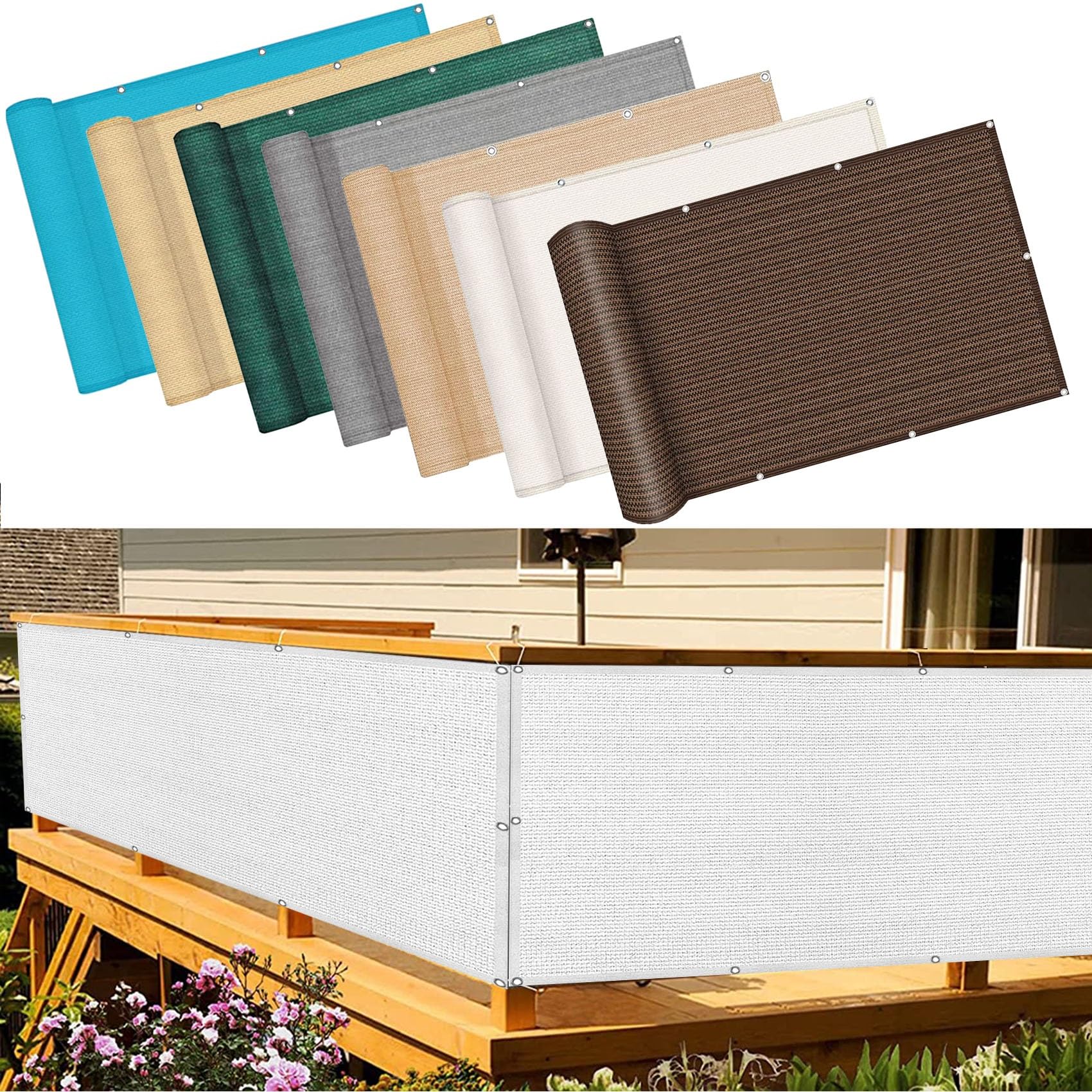 YANHONG Garden Privacy Scree 145x200cm(57x79inch) Privacy Screens Rectangle Windbreak Net Fence HDPE Opaque UV Protection for garden fence, balcony, terrace., White