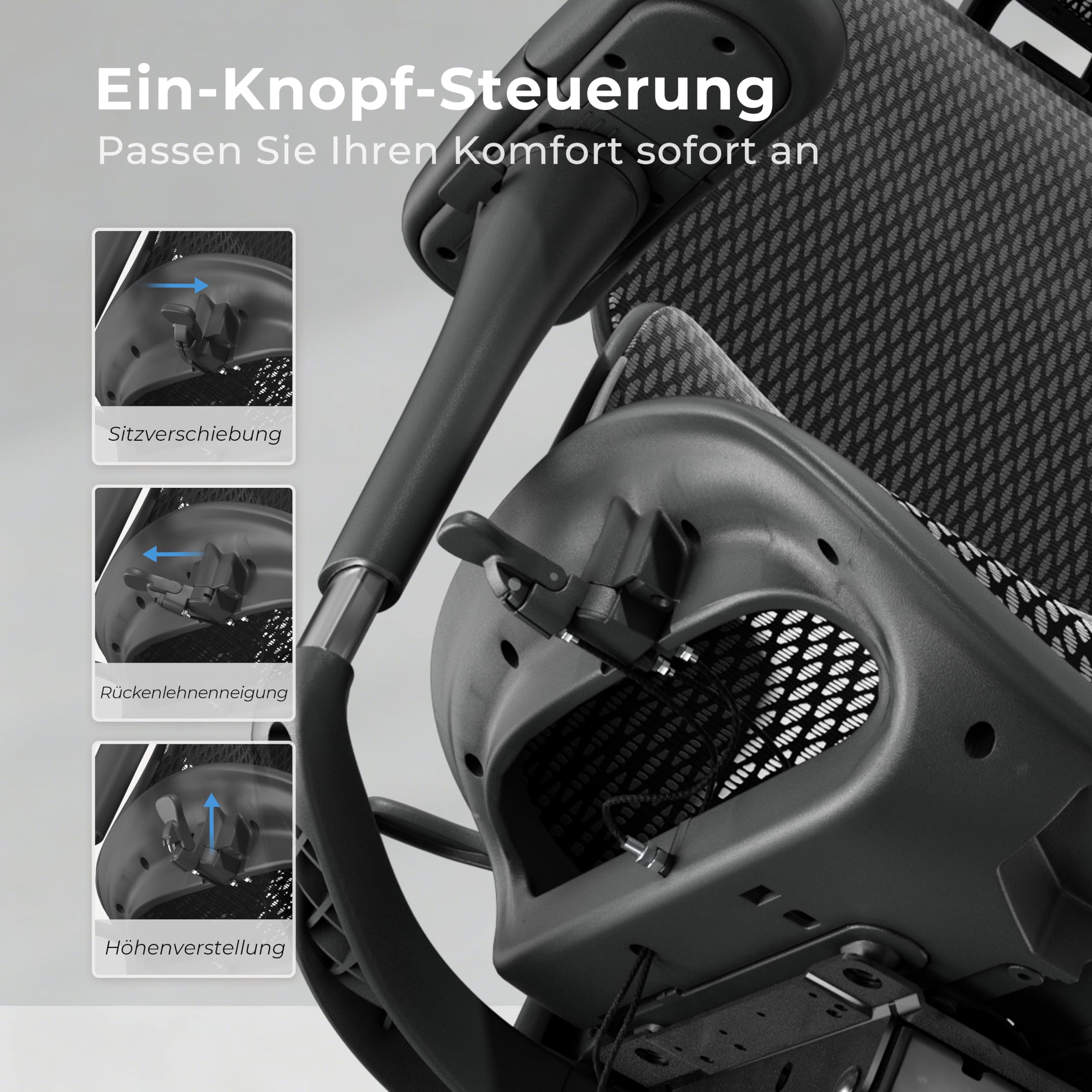 WELAX S9 Pro Ergonomischer Bürostuhl mit Mesh-Rücken, Lendenstütze, Fußstütze, 6D Armlehnen und verstellbarem Sitz – Komfortabler Gaming- und Homeoffice-Stuhl, Schwarz