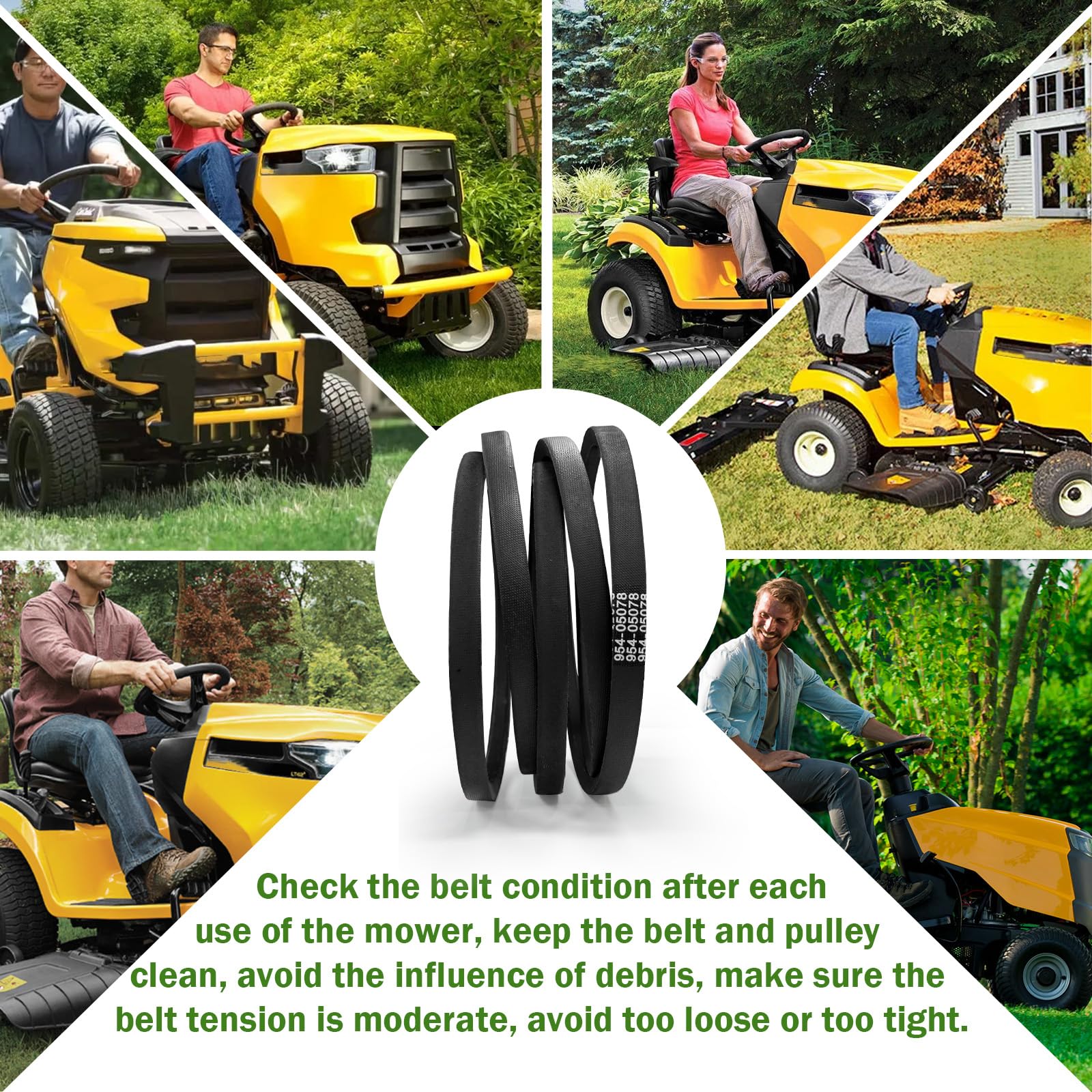 Earthtec 954-05078 - Correa de repuesto para Cub Cadet 50 RZT para MTD/Troy-Bilt 754-05078, Husqvarna 574845603, Exmark 1-413308, 413308, 143 1/4 pulgadas de largo x 5/8 pulgadas W