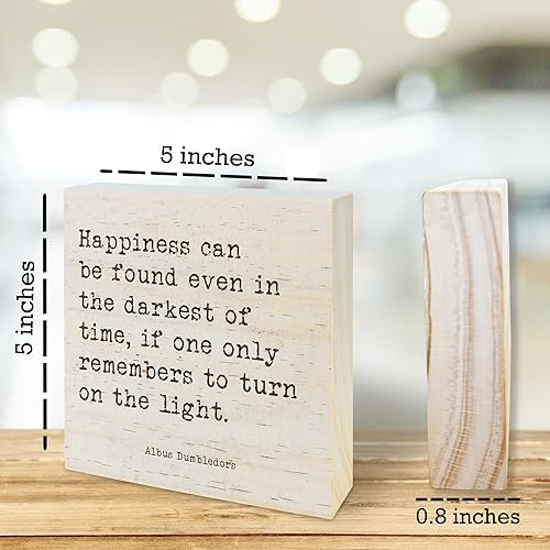 Miniatura 2 de Letrero de madera motivacional, la felicidad se puede encontrar incluso en la oscuridad del tiempo, decoración de mesa de escritorio, regalos para