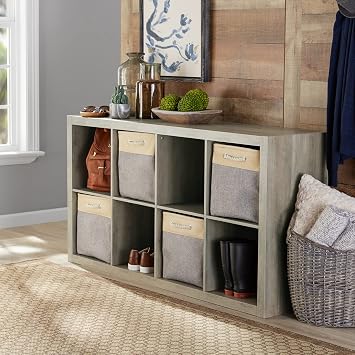 Better Homes and Gardens 8 Cube Storage Organizer, Multiple Colors Rustic Grey